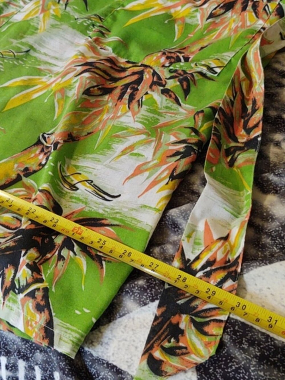 VINTAGE Tropical Print Robe By Weldon One Size - Picture 6 of 9